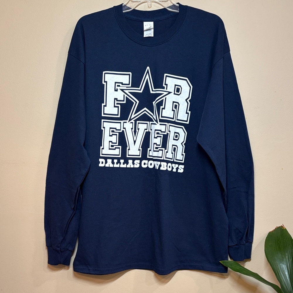 Dallas Cowboys Navy 'Forever' Long Sleeve Tee, XL